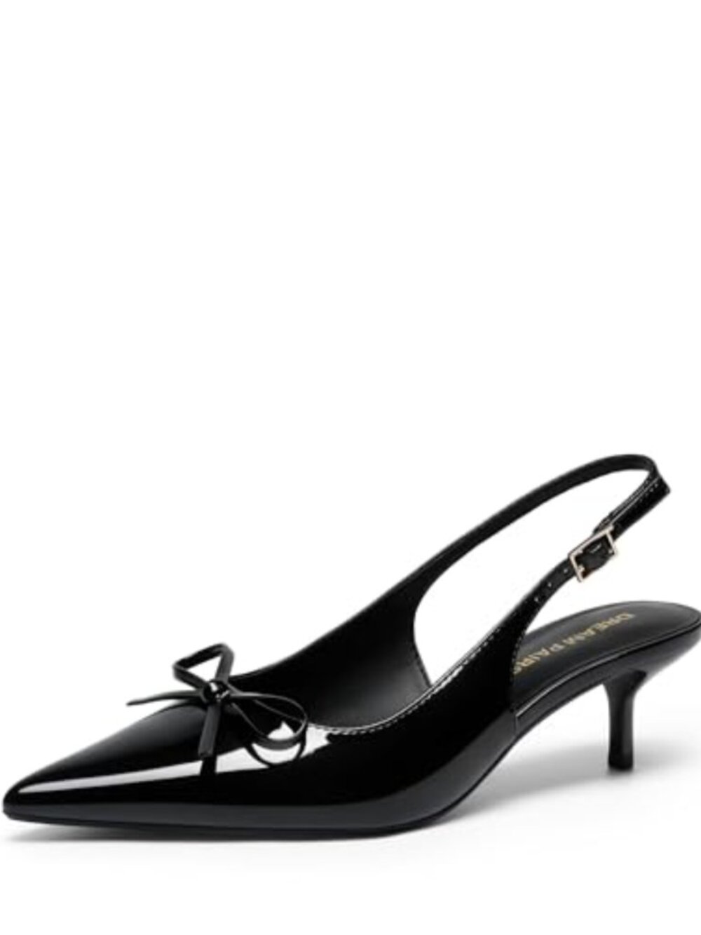 Women's Slingback Kitten Heels Pointed Toe Pumps with Bow